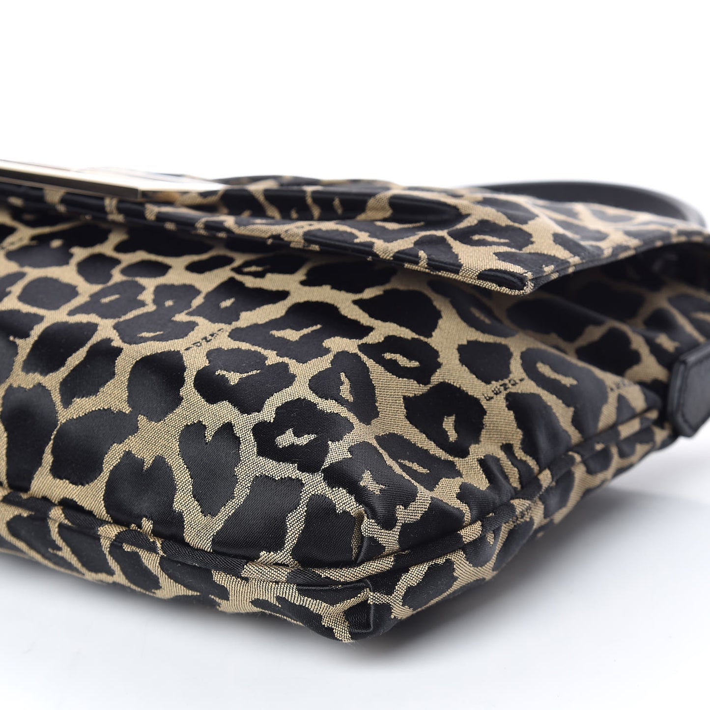 Jacquard Leopard Print Large Mia Shoulder Flap Taupe Black