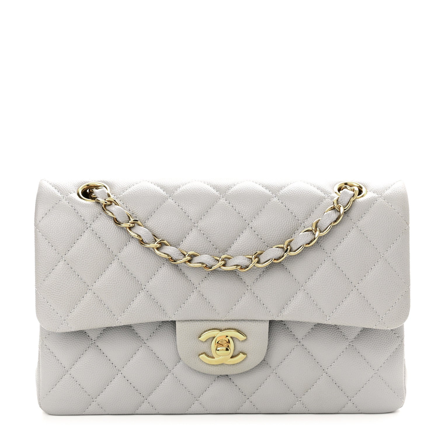 Chanel Caviar Quilted Small Double Flap Grey 1 of 13