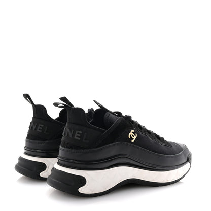 Chanel Velvet Calfskin Mixed Fibers CC Sneakers 38.5 Black 5 of 9