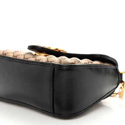 Gucci Monogram Azalea Calfskin Matelasse Diagonal Mini GG Marmont Top Handle Shoulder Bag Beige Ebony Black 10 of 10