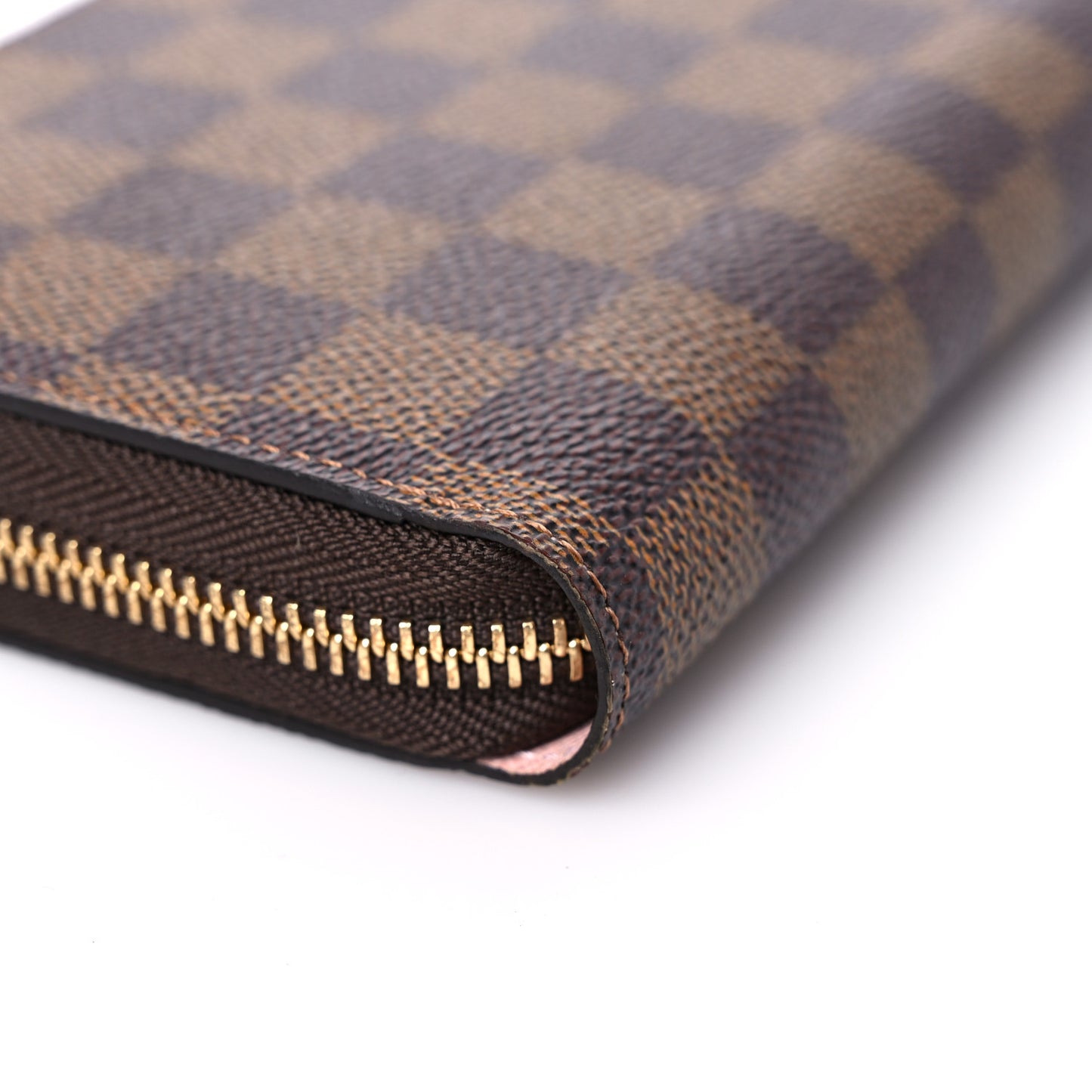 Damier Ebene Zippy Wallet Rose Ballerine