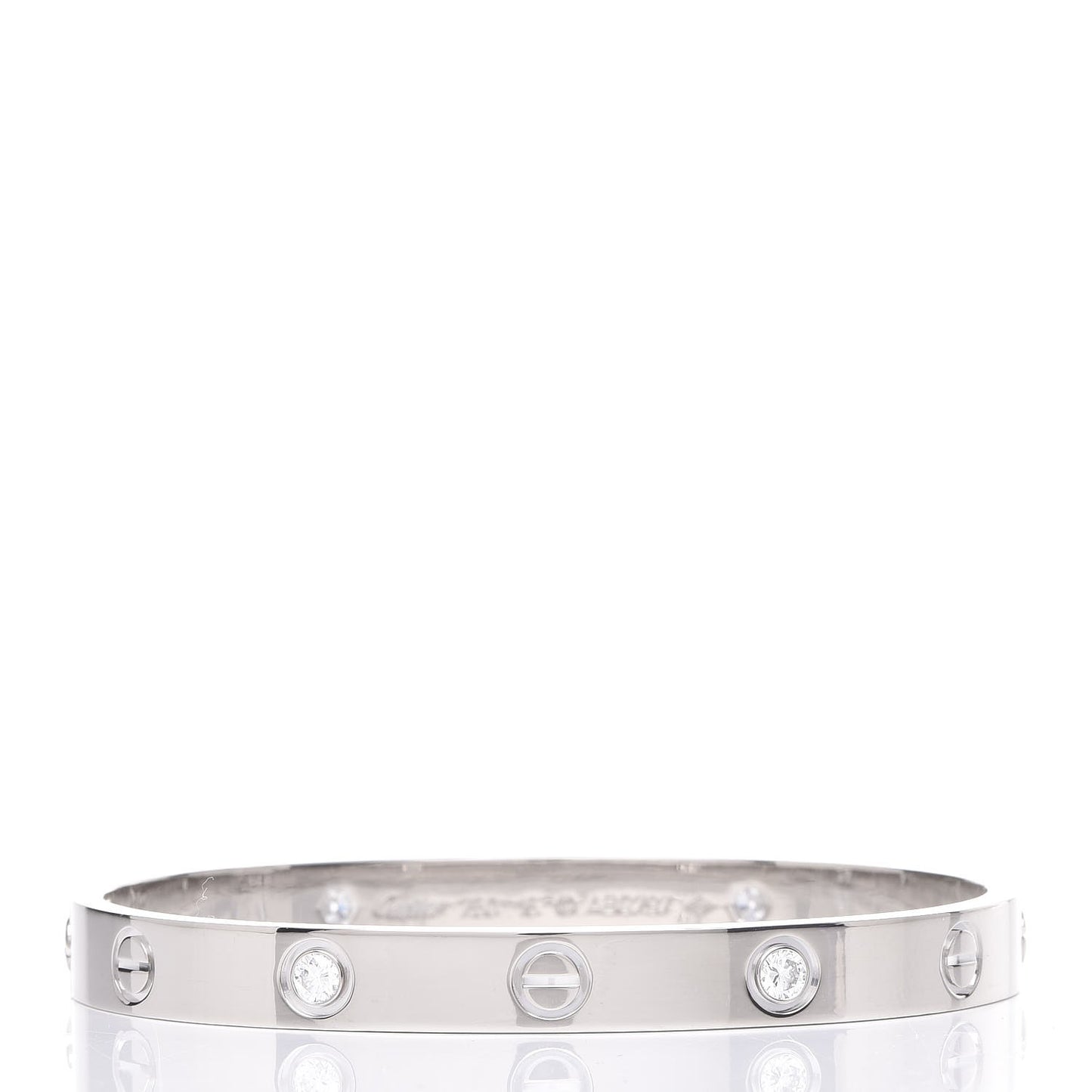 18K White Gold 4 Diamond LOVE Bracelet 16
