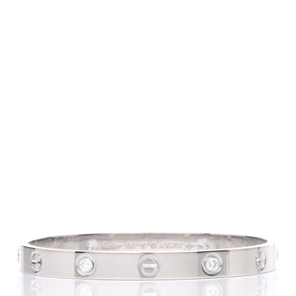 Cartier 18K White Gold 4 Diamond LOVE Bracelet 16 1 of 6