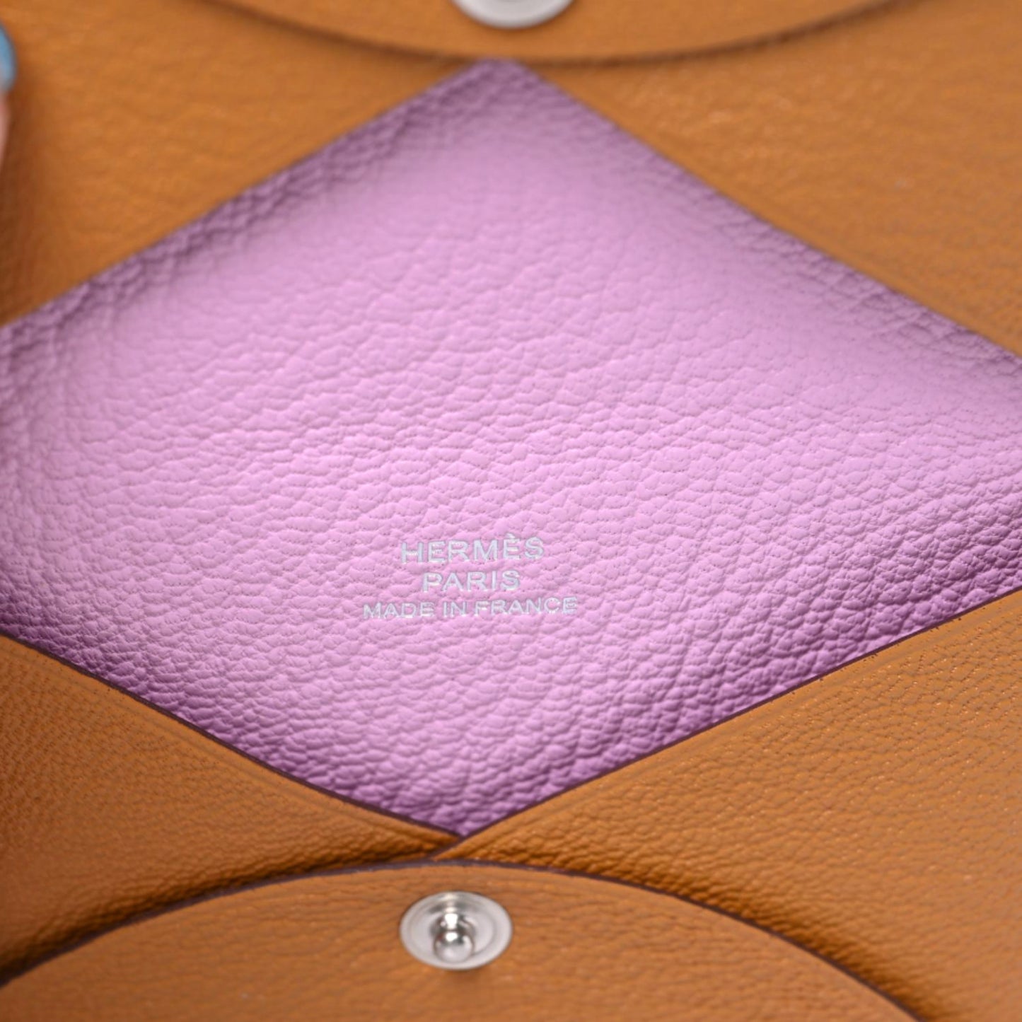 Chevre Mysore Verso Calvi Card Case Caramel Mauve Sylvestre