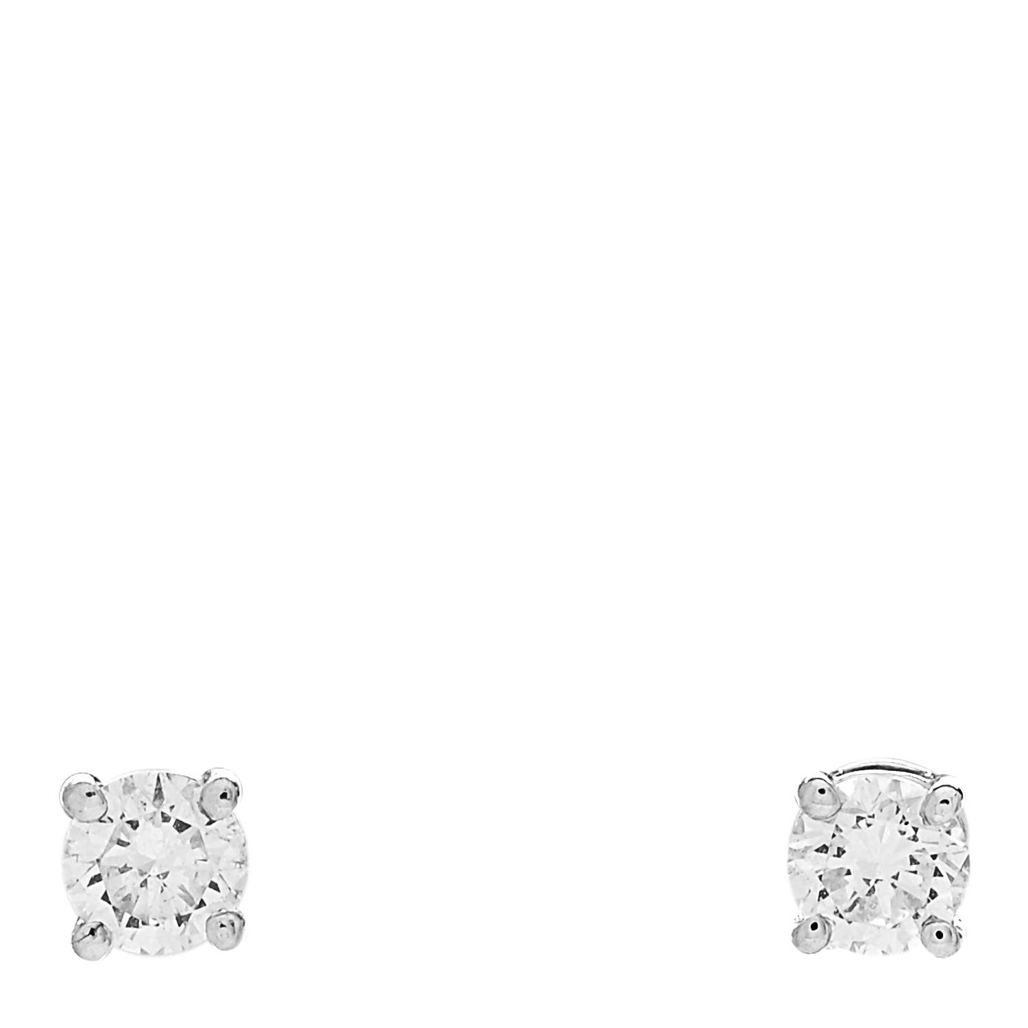 Tiffany Platinum Diamond .30ctw Solitaire Earrings 1 of 4