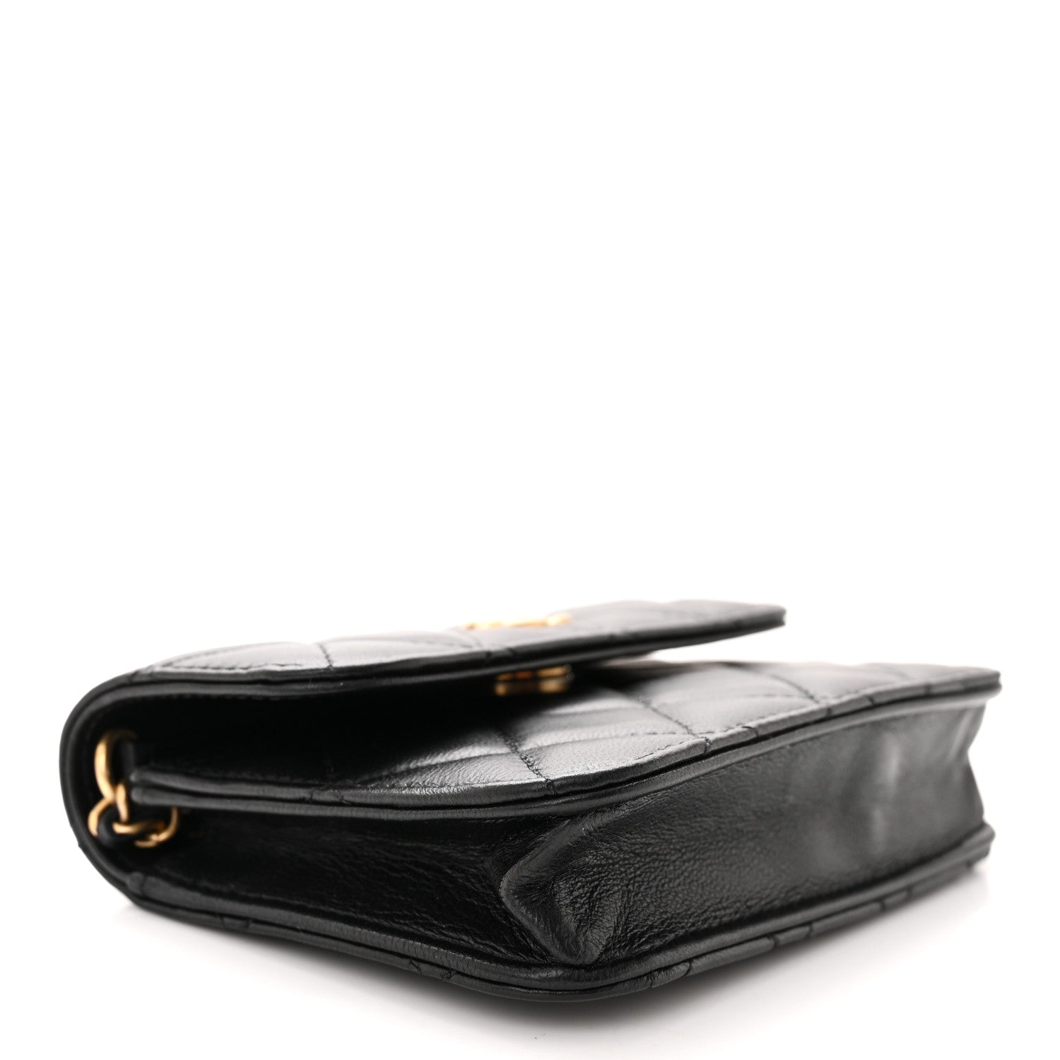 Chanel Lambskin Quilted Pearl Crush Clutch With Chain Black 4 of 12