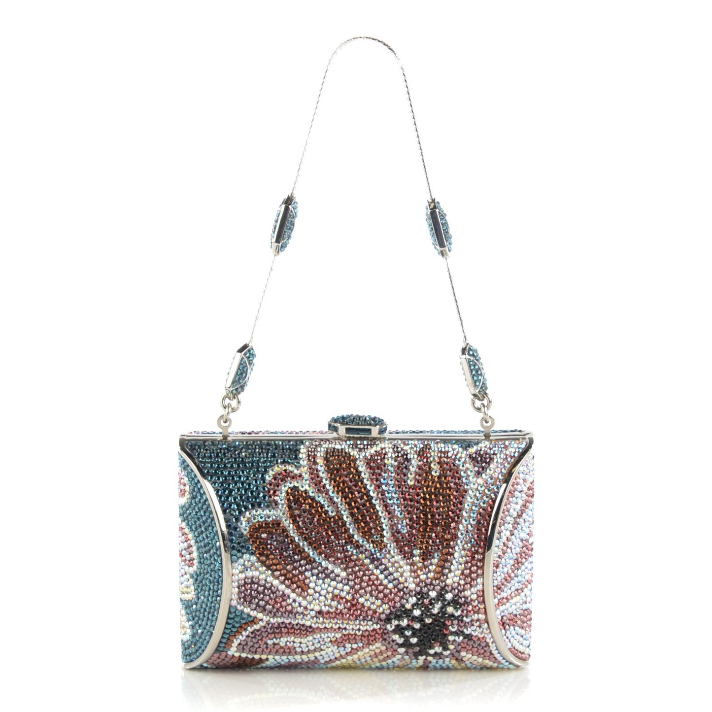 Swarovski Crystal Flower Minaudiere Clutch