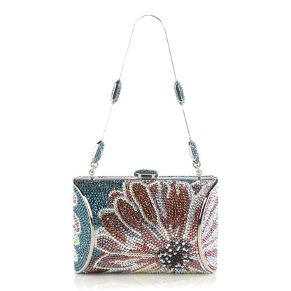 Judith Leiber Swarovski Crystal Flower Minaudiere Clutch 1 of 6