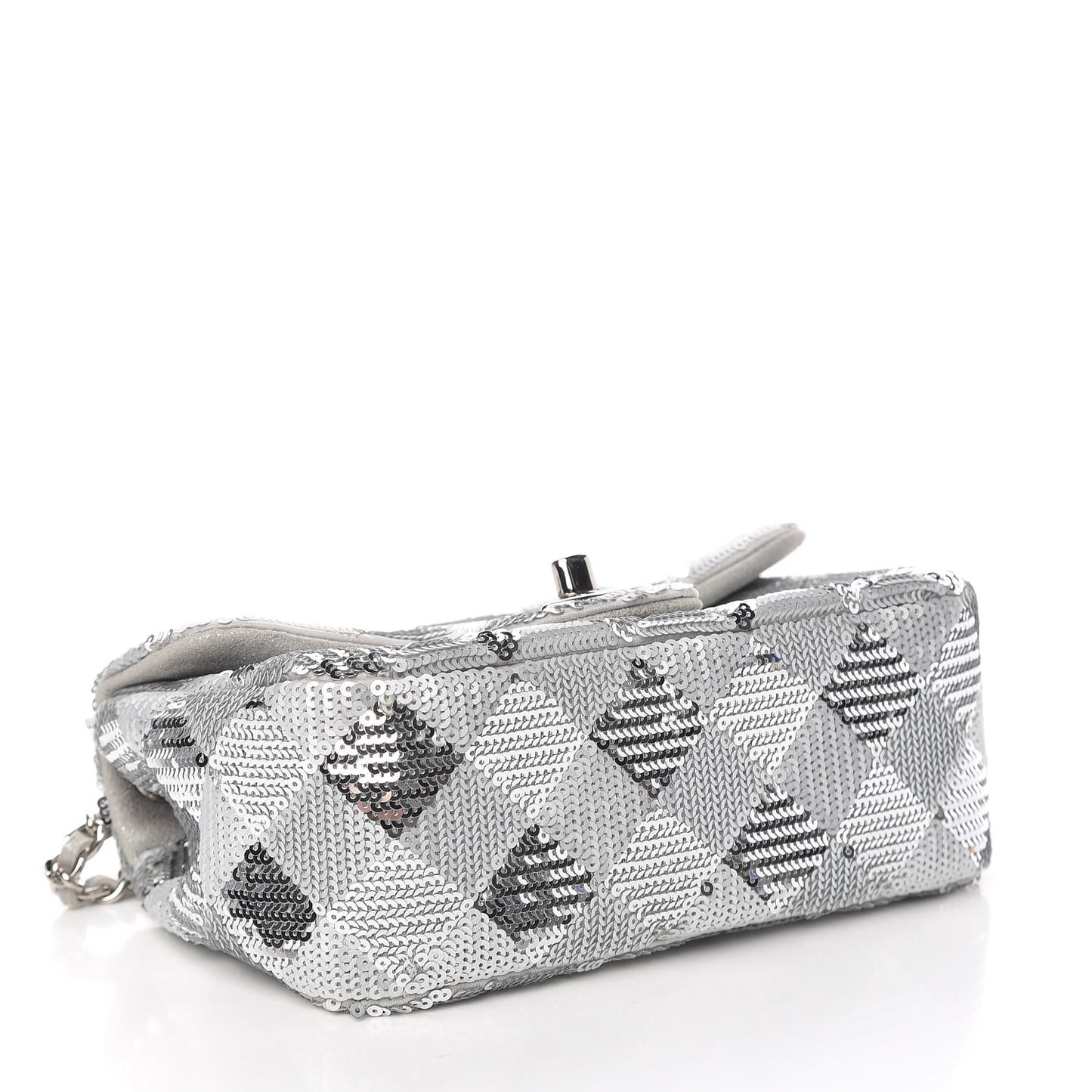 Sequin Geometric Extra Mini Flap Silver