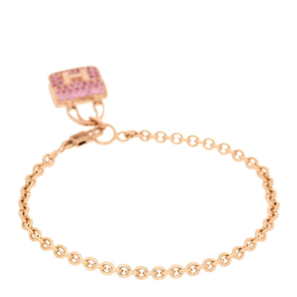 Hermes 18K Rose Gold Pink Sapphire Constance Amulettes Bracelet SH 2 of 5
