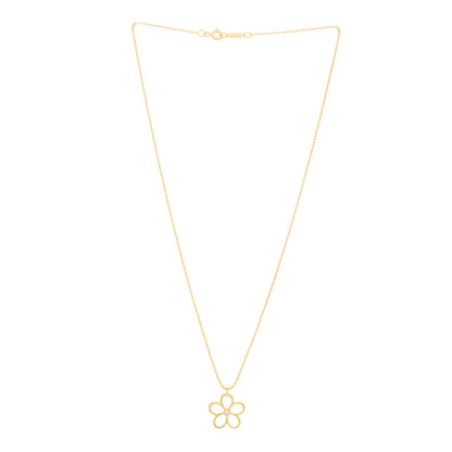 Tiffany 18K Yellow Gold Diamond Open Flower Pendant Necklace 3 of 6