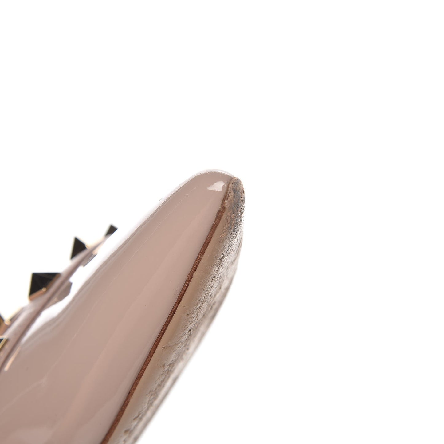 Patent Nappa Rockstud Ankle Strap 65mm Pumps 41 Poudre
