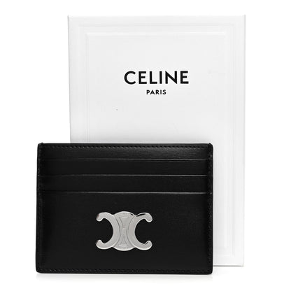 Celine Shiny Calfskin Triomphe Card Holder Black 9 of 9