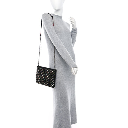 Christian Louboutin Suede Studded Loubiposh Tudor Clutch Black 2 of 8