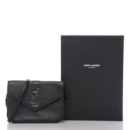 Saint Laurent Calfskin Monogram Tri Pocket Crossbody Bag Black 10 of 10