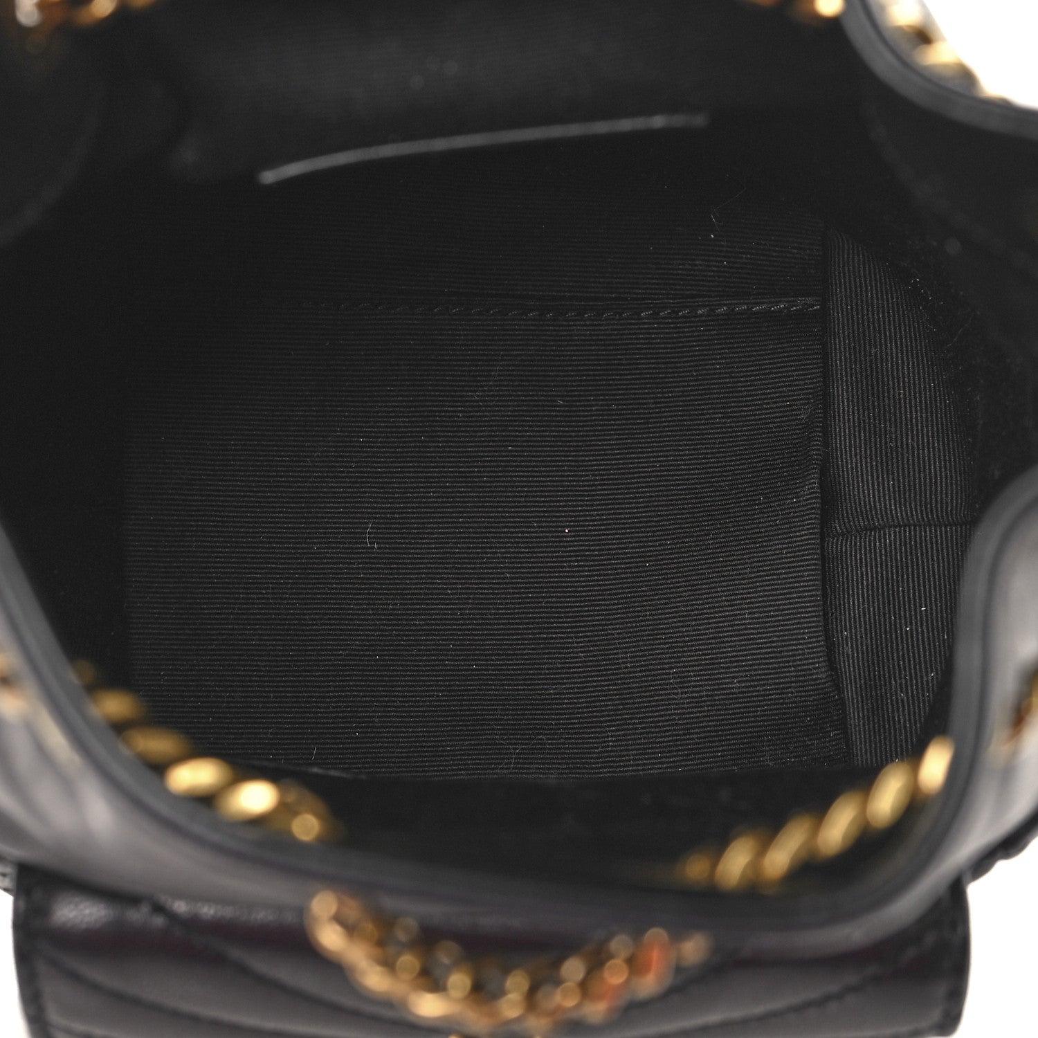 Saint Laurent Lambskin Matelasse Monogram Joe Nano Bucket Bag Black 5 of 11