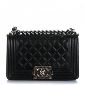 Chanel Lambskin Quilted Small Boy Flap Black 1 of 8