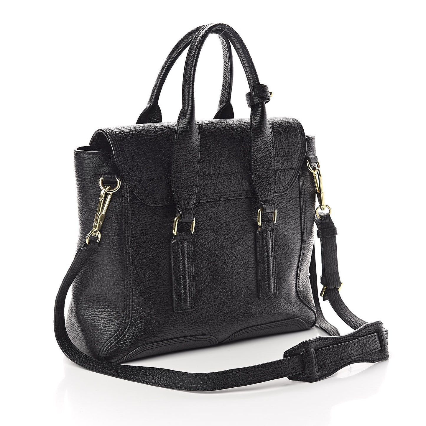 3.1 Textured Calfskin Medium Pashli Satchel Black