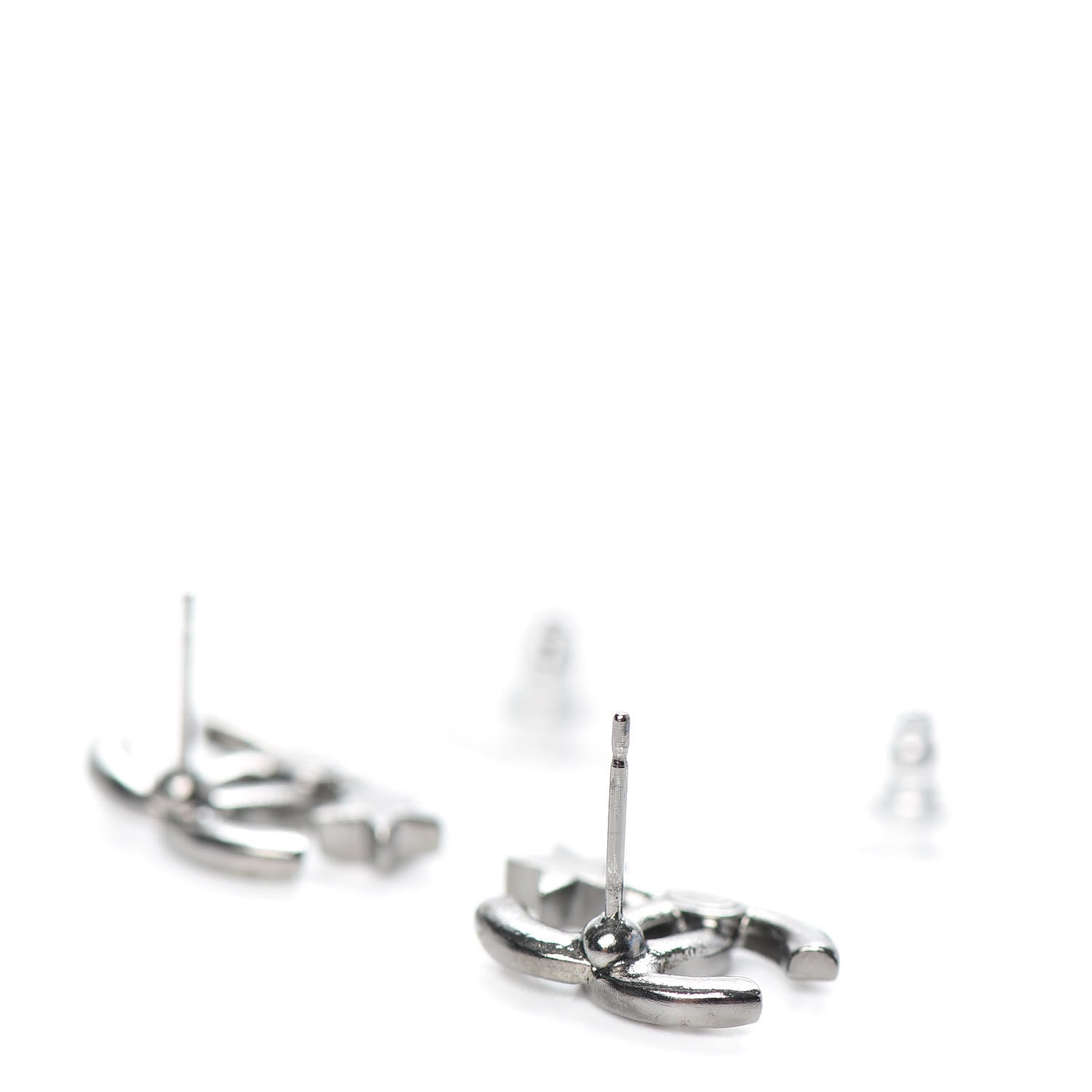Chanel Crystal CC Starfall Earrings Silver 3 of 5