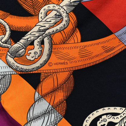 Hermes Silk Double Della Cavalleria Fine Scarf 90 Vert Jaune Vif Mauve Sylvestre 4 of 8