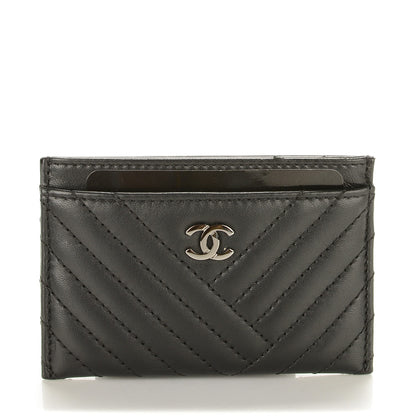 Chanel Lambskin Quilted CC Crossing Card Holder Black 1 of 8