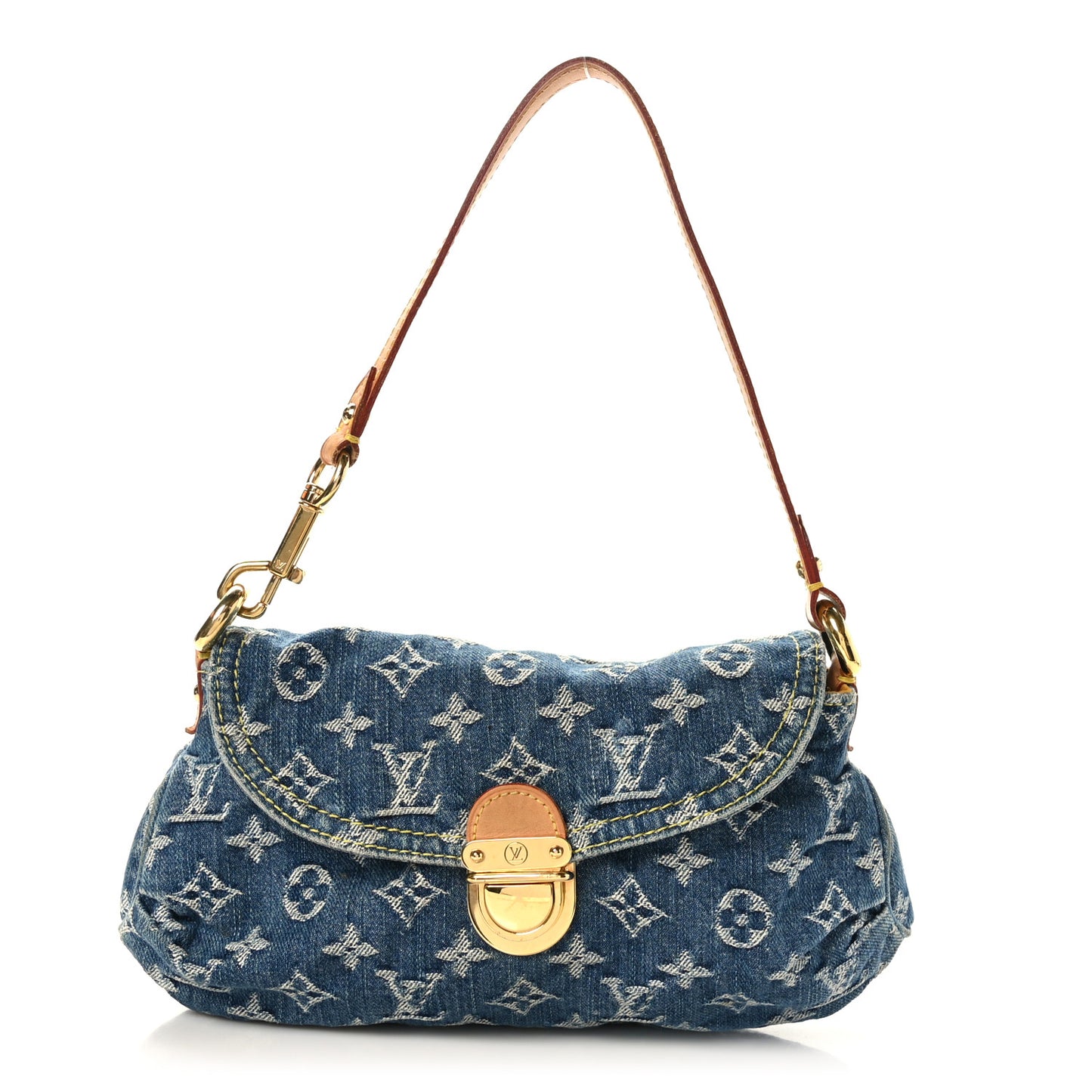 Monogram Denim Mini Pleaty Blue