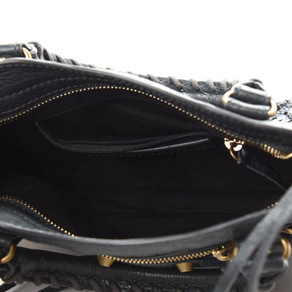 Balenciaga Agneau Stadio Laser Cut Cross Classic Gold Hardware Mini City Black 5 of 9