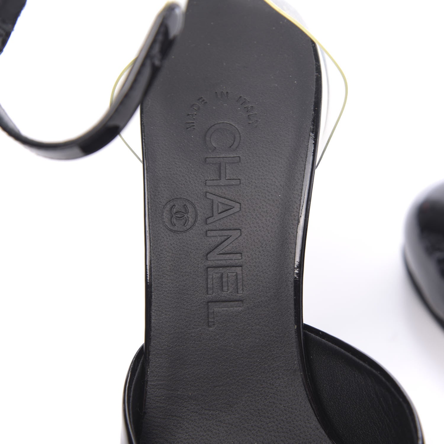 Chanel Patent PVC Ankle Strap Pumps 36 Black 6 of 8
