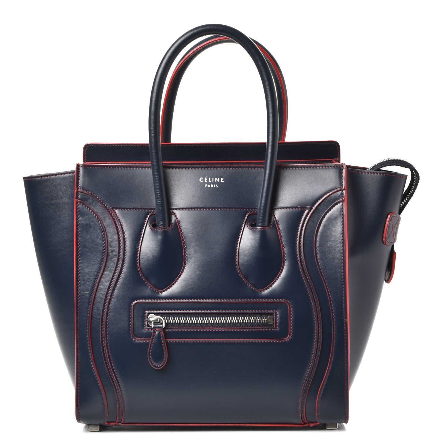Celine Satin Debossed Calfskin Micro Luggage Navy Blue 1 of 9