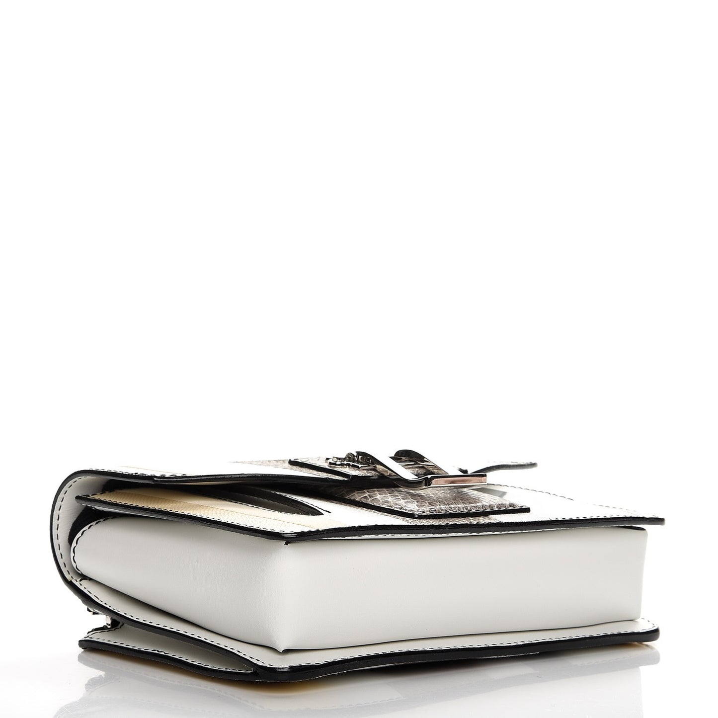 Elaphe Ayers Hava Clutch White Beige Silver