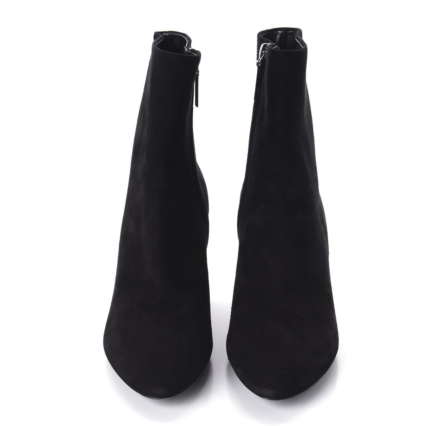 Suede Loulou 95 Ankle Zip Boot 38.5 Black