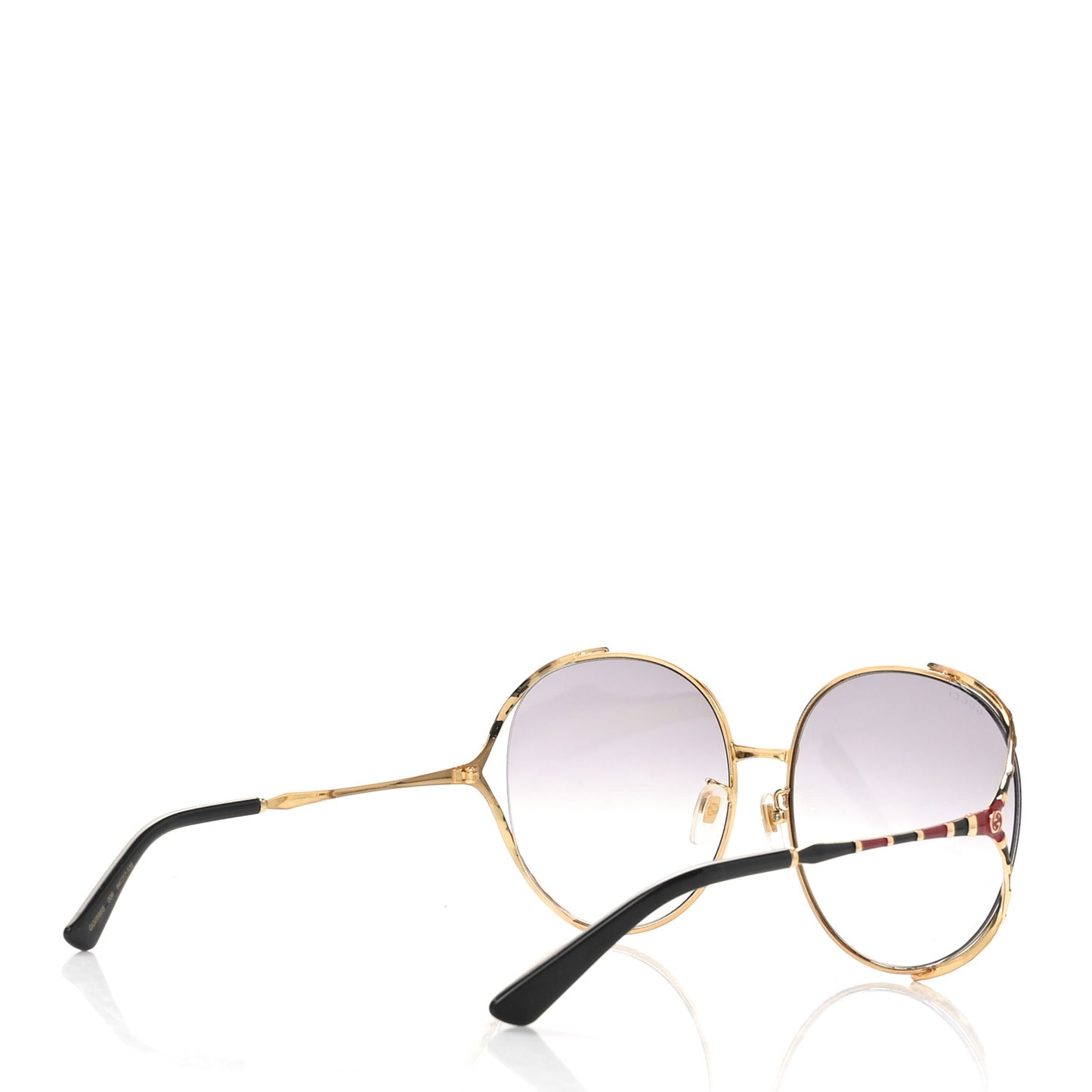 Metal Round Frame GG0595S Sunglasses Gold Black Red