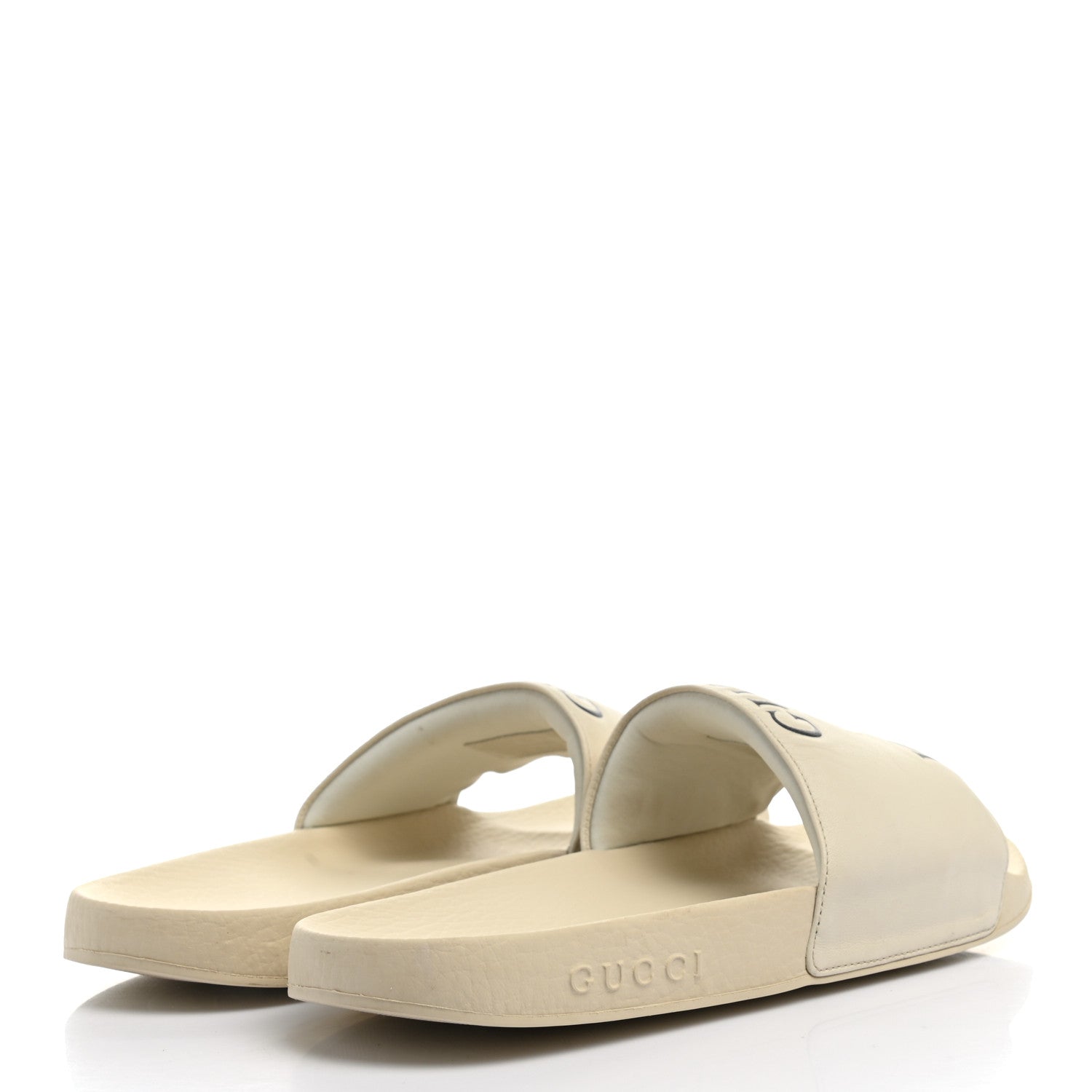 Gucci X BNF Nappa Pantoufle Bananya Womens Pool Slide Sandals 39 Mystic White 4 of 8