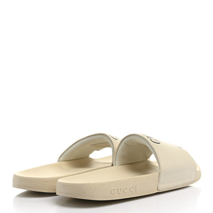 Gucci X BNF Nappa Pantoufle Bananya Womens Pool Slide Sandals 39 Mystic White 4 of 8