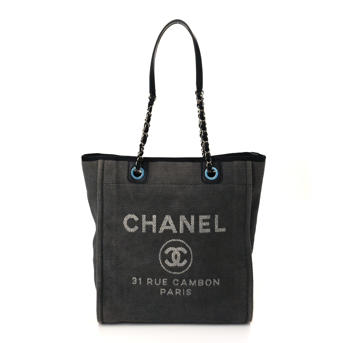 Canvas Mini Deauville Tote Dark Grey
