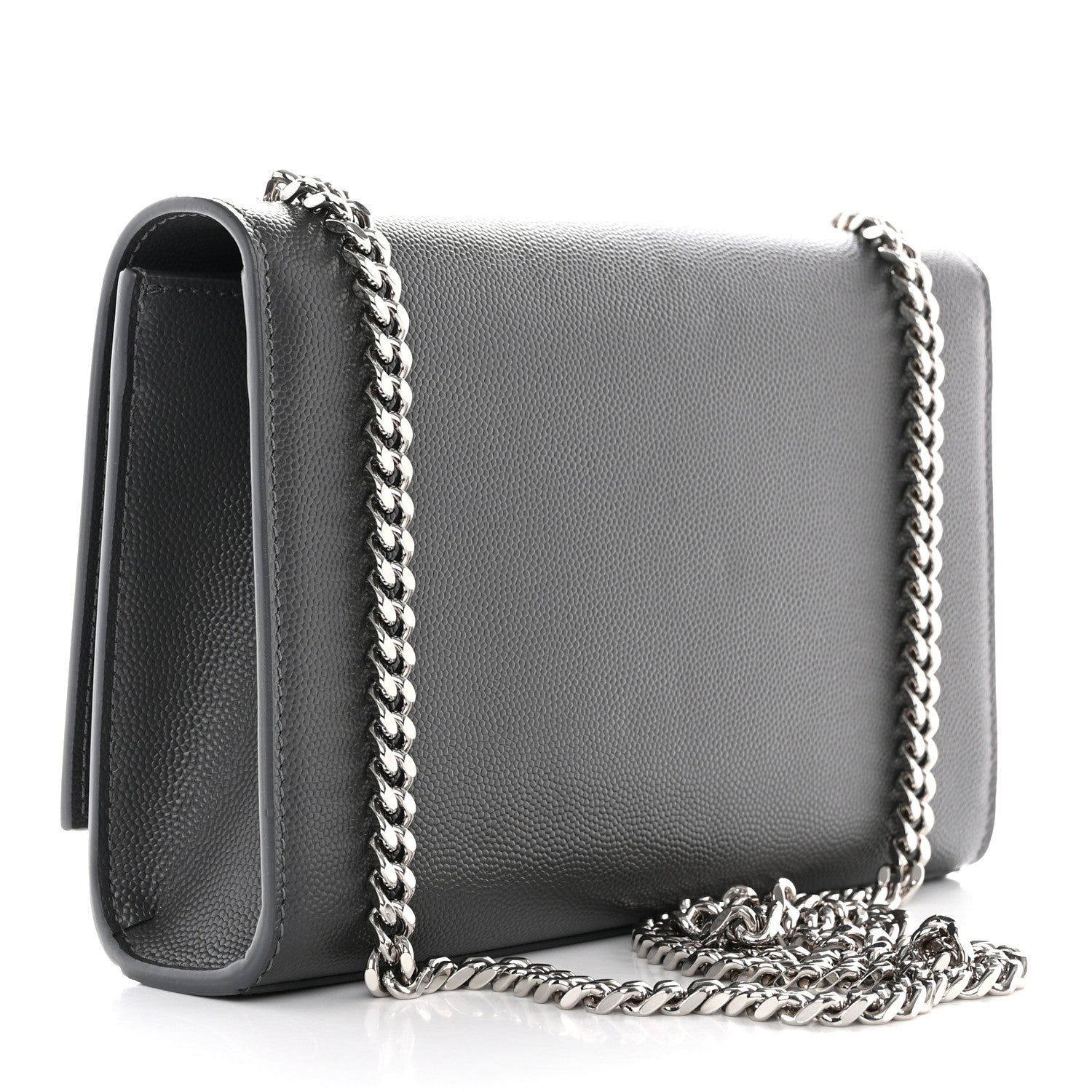 Saint Laurent Grain De Poudre Small Monogram Kate Satchel Fog 3 of 11