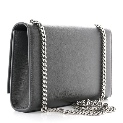 Saint Laurent Grain De Poudre Small Monogram Kate Satchel Fog 3 of 11