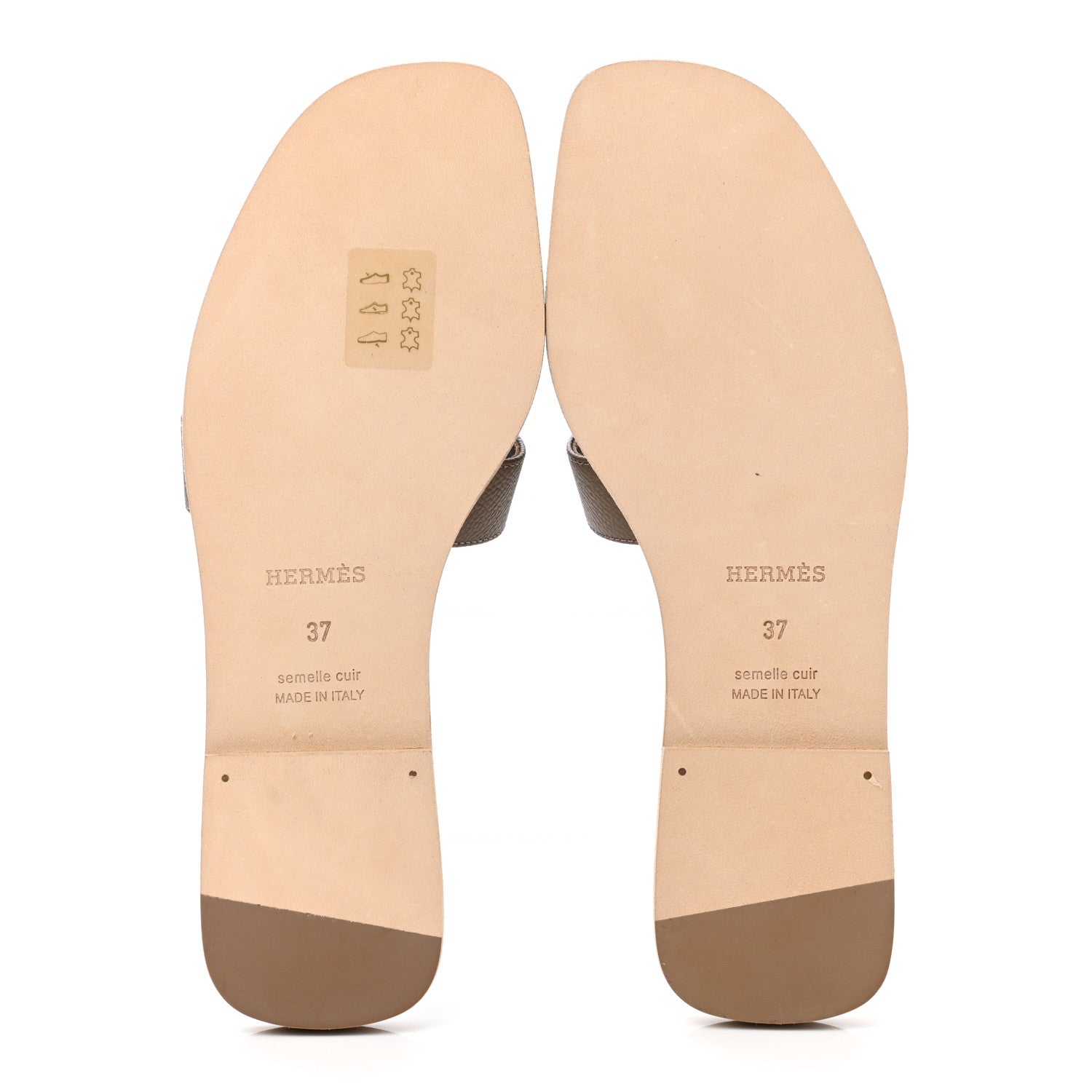 Hermes Epsom Oran Sandals 37 Etoupe 5 of 9