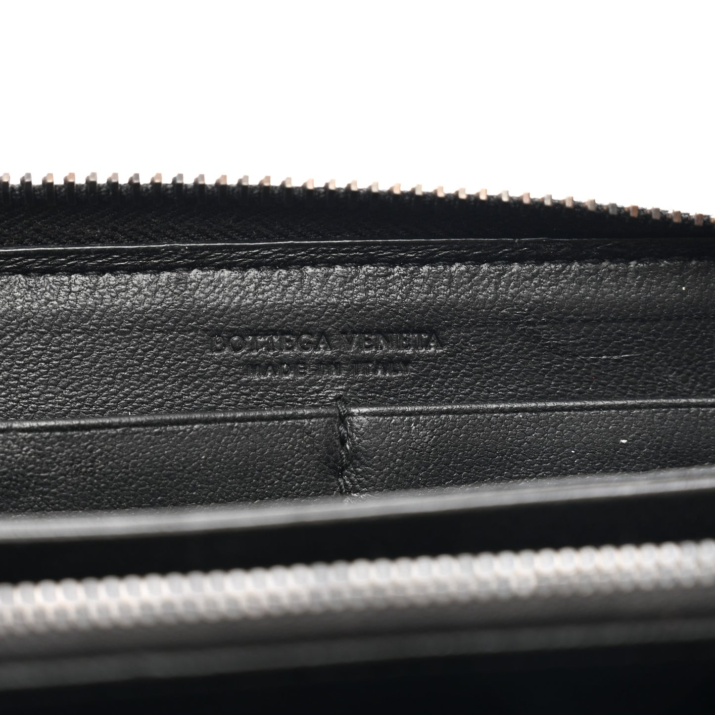 Nappa Intrecciato Zip Around Wallet Black