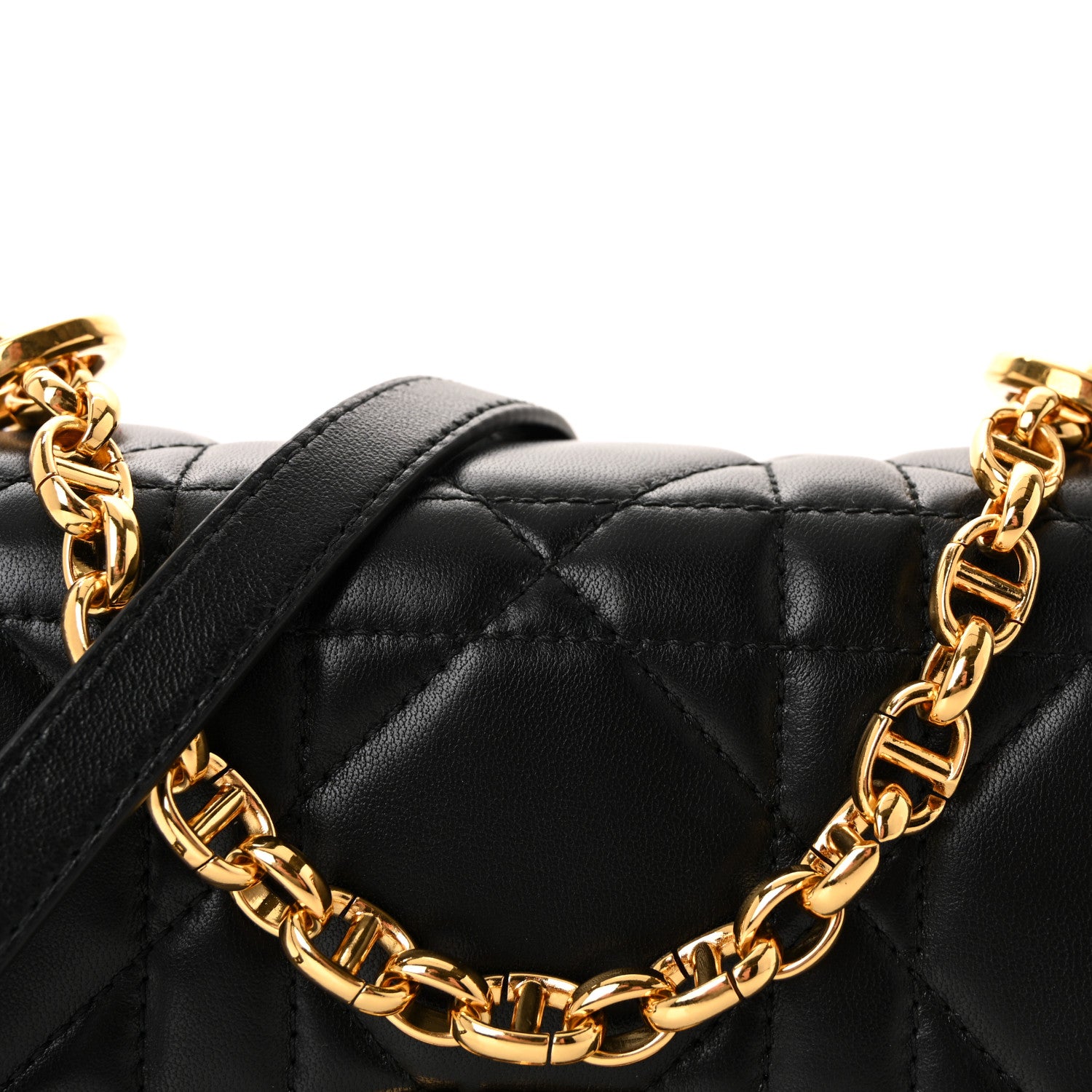 Christian Dior Lambskin Macrocannage Small Soft Dior Caro Bag Black 8 of 11