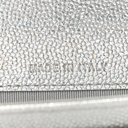 Chanel Glittered Metallic Caviar Quilted Flap Card Holder Wallet Silver 8 of 10