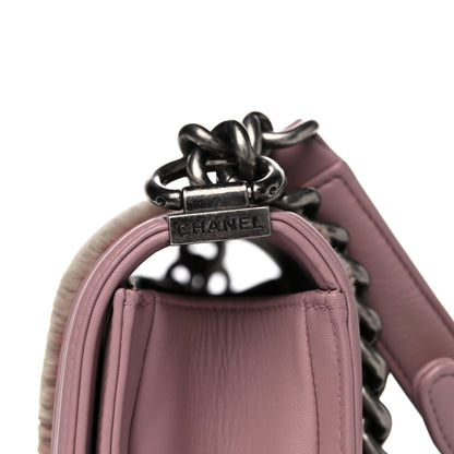 Chanel Fur Calfskin Small Boy Flap Pink 12 of 16