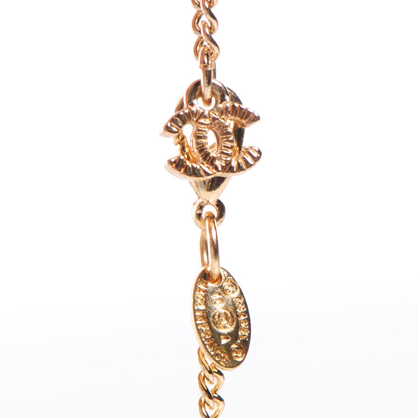 Gripoix Poured Glass Pearl Maltese Cross Necklace Gold