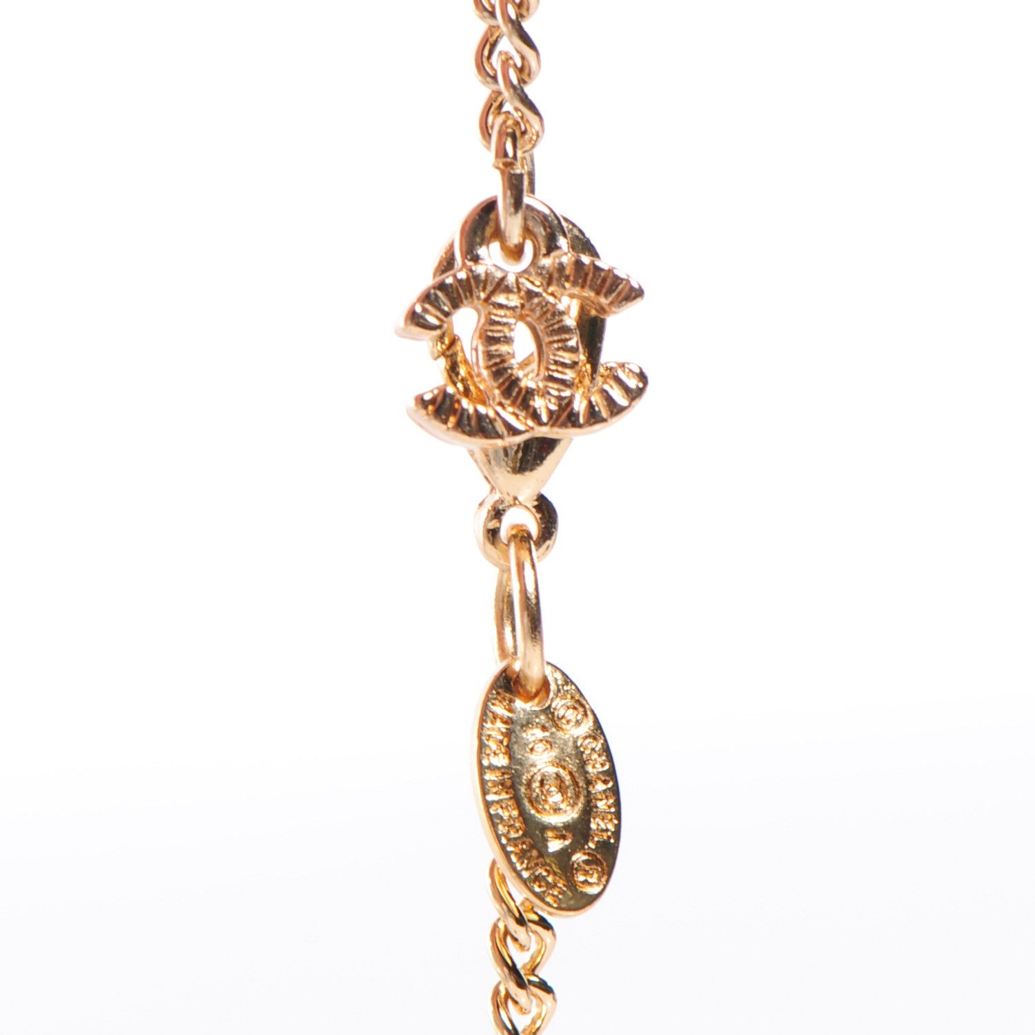 Chanel Gripoix Poured Glass Pearl Maltese Cross Necklace Gold 7 of 7