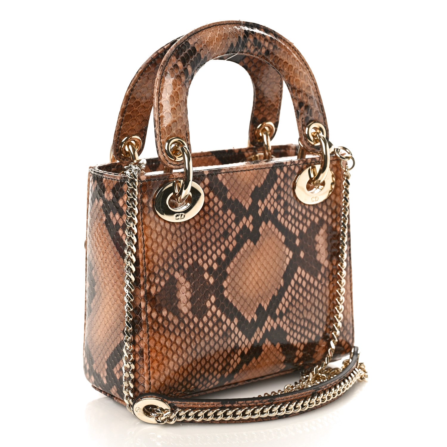 Christian Dior Snakeskin Mini Lady Dior Beige Multicolor 2 of 8