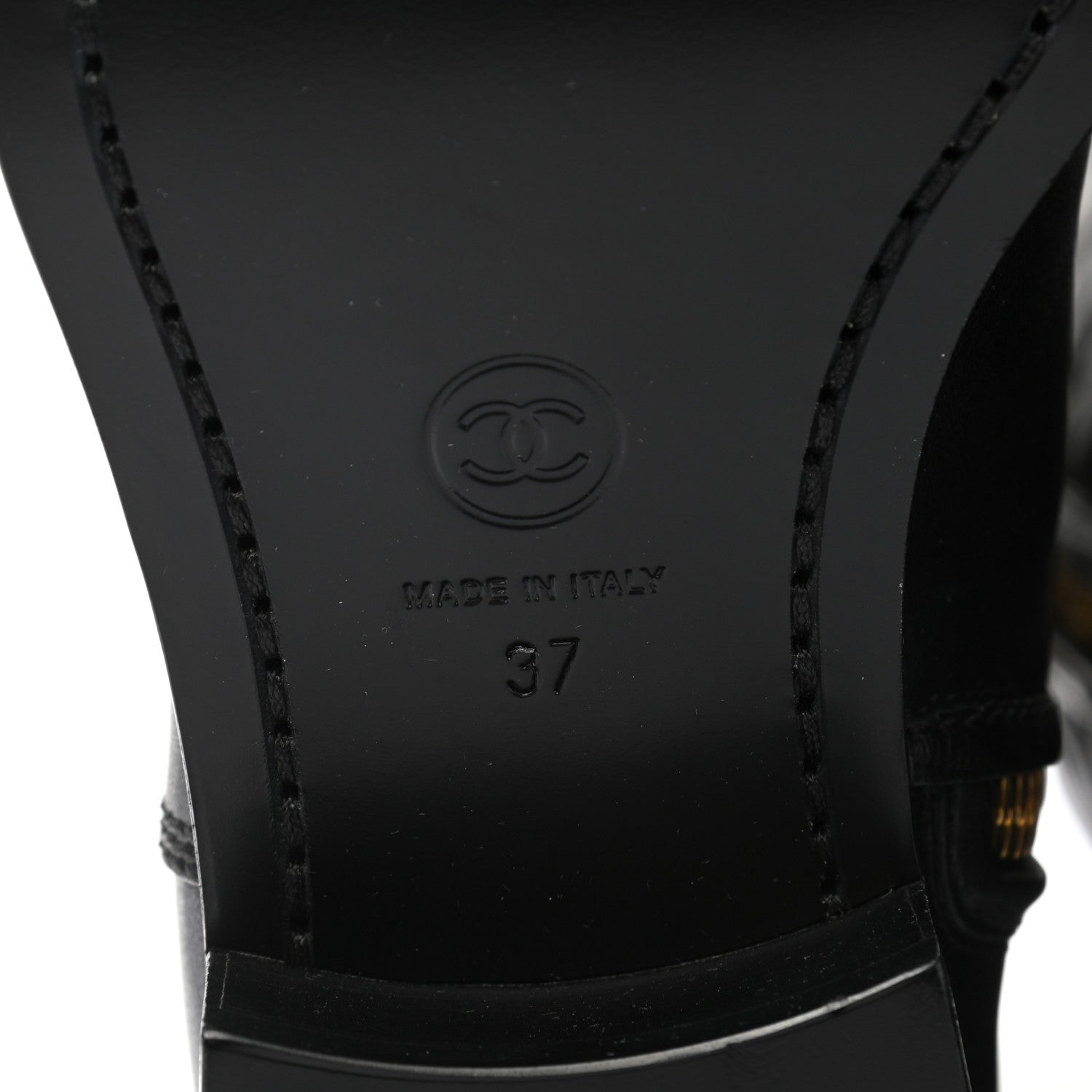 Chanel Calfskin CC Boots 37 Black 5 of 9