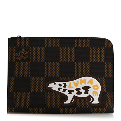 Louis Vuitton X NIGO Giant Damier Ebene Bear Pochette Jour GM 1 of 7