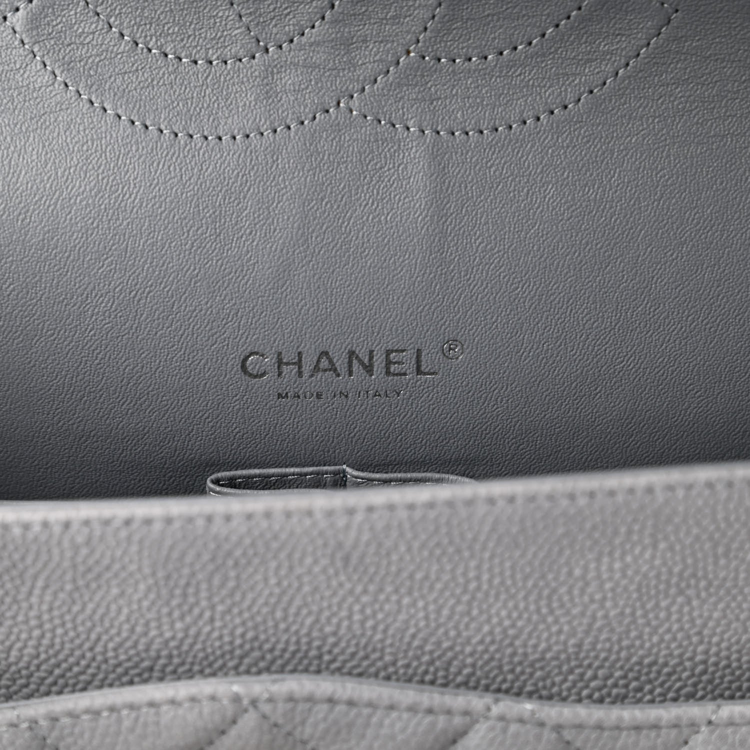 Chanel Iridescent Caviar Quilted Maxi Double Flap Grey 8 of 10