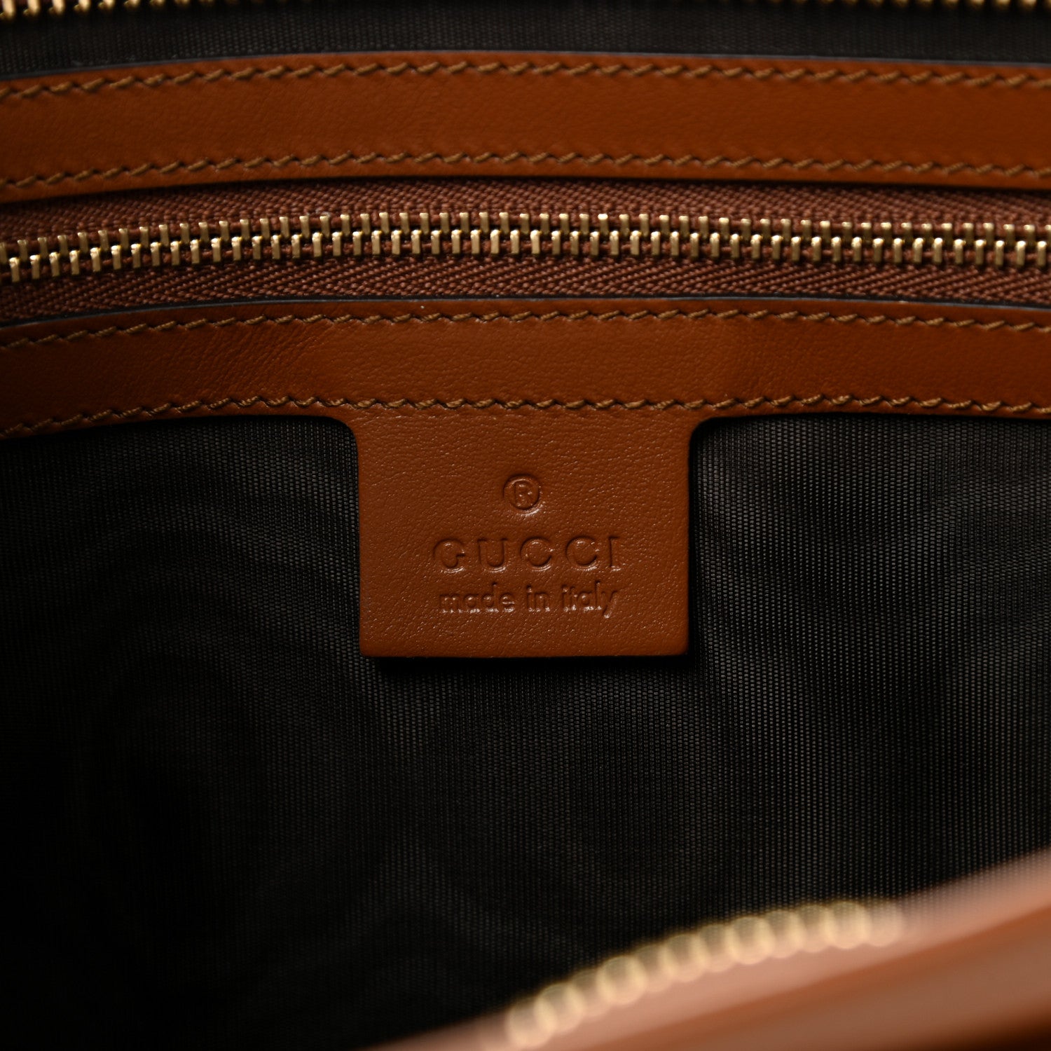 Gucci Plutone Calfskin Cosmetic Pouch Brown 6 of 13