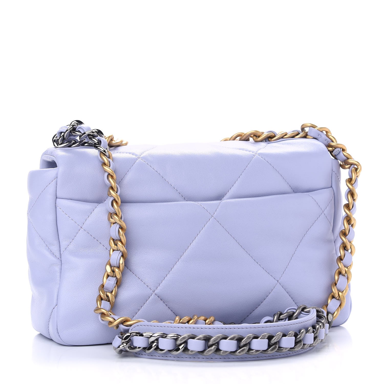 Chanel Lambskin Quilted Medium Chanel 19 Flap Light Purple 2 of 9